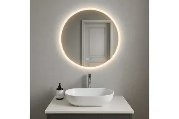 Clas Rund Badrumsspegel med LED-belysning 120 cm - Anti-Fog och Touch-Styrning - Inredning - Badrumsinredning - Badrumsspegel