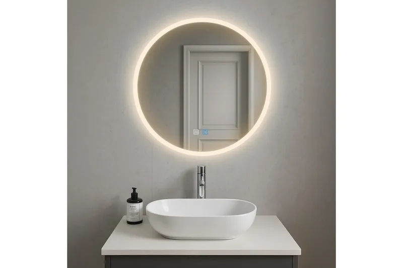 Clas Rund Badrumsspegel med LED-belysning 120 cm - Anti-Fog och Touch-Styrning - Inredning - Badrumsinredning - Badrumsspegel