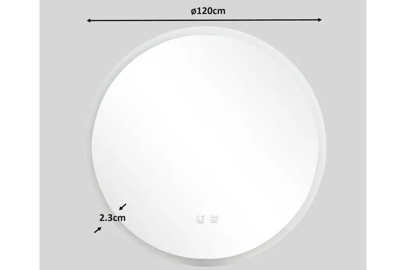 Clas Rund Badrumsspegel med LED-belysning 120 cm - Anti-Fog och Touch-Styrning - Inredning - Badrumsinredning - Badrumsspegel