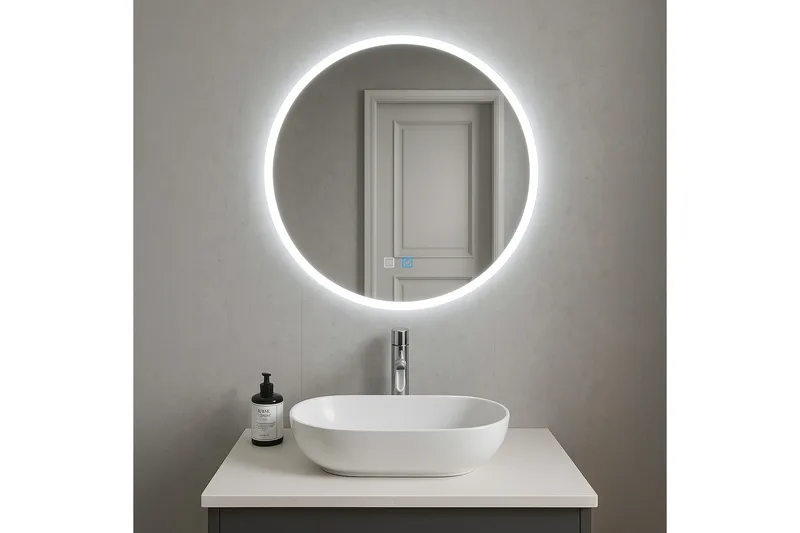 Clas Rund Badrumsspegel med LED-belysning 120 cm, Anti-Fog och Touch-Styrning