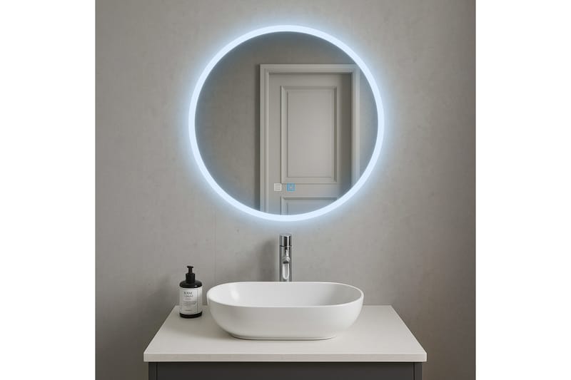 Clas Rund Badrumsspegel med LED-belysning 120 cm - Anti-Fog och Touch-Styrning - Inredning - Badrumsinredning - Badrumsspegel