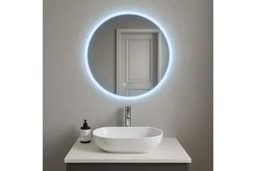 Clas Rund Badrumsspegel med LED-belysning 120 cm - Anti-Fog och Touch-Styrning - Inredning - Badrumsinredning - Badrumsspegel