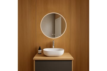 Clas Rund Badrumsspegel med LED-belysning 60 cm - Anti-Fog och Touch-Styrning - Inredning - Badrumsinredning - Badrumsspegel