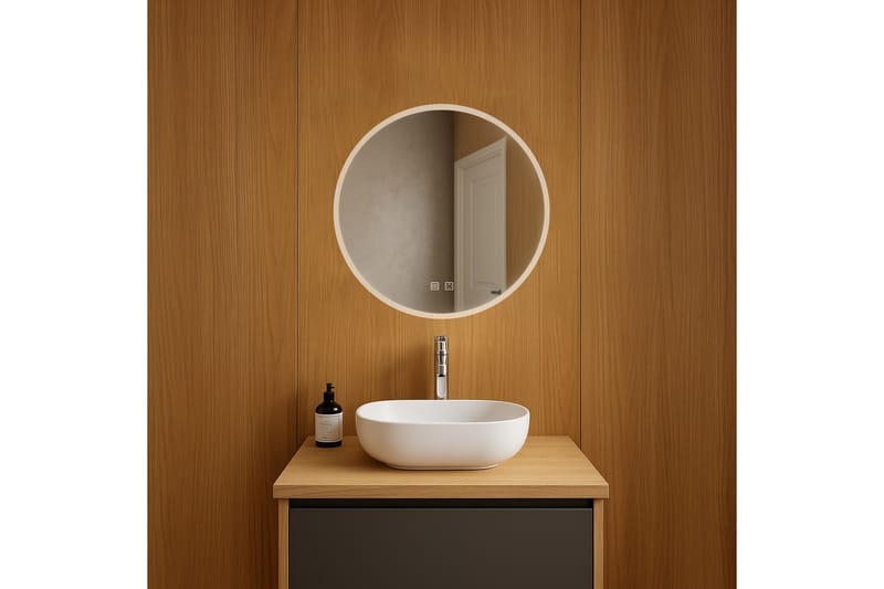 Clas Rund Badrumsspegel med LED-belysning 60 cm - Anti-Fog och Touch-Styrning - Inredning - Badrumsinredning - Badrumsspegel