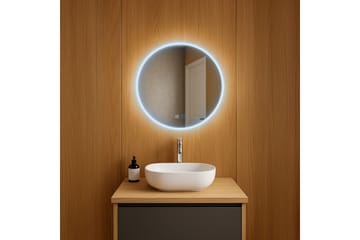 Clas Rund Badrumsspegel med LED-belysning 60 cm - Anti-Fog och Touch-Styrning - Inredning - Badrumsinredning - Badrumsspegel