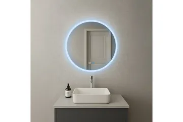 Clas Rund Badrumsspegel med LED-belysning 80 cm - Anti-Fog och Touch-Styrning - Inredning - Badrumsinredning - Badrumsspegel