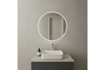 Clas Rund Badrumsspegel med LED-belysning 80 cm - Anti-Fog och Touch-Styrning - Inredning - Badrumsinredning - Badrumsspegel