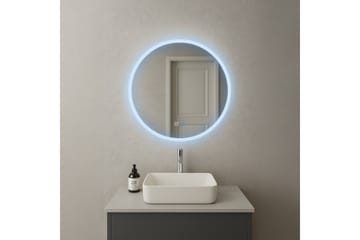 Clas Rund Badrumsspegel med LED-belysning 80 cm - Anti-Fog och Touch-Styrning - Inredning - Badrumsinredning - Badrumsspegel