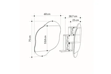 Dartmoor Badrumsspegel 60 cm Rektangulär - Brun - Inredning - Badrumsinredning - Badrumsspegel