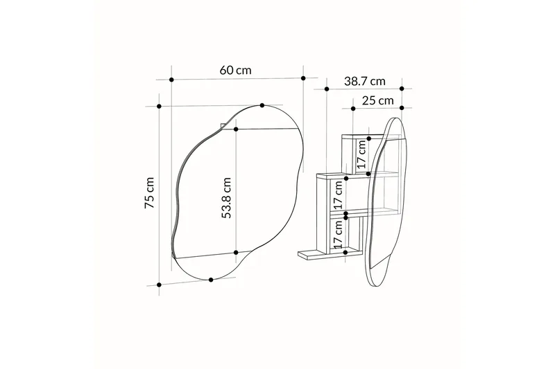 Dartmoor Badrumsspegel 60 cm Rektangulär - Vit marmor - Inredning - Badrumsinredning - Badrumsspegel