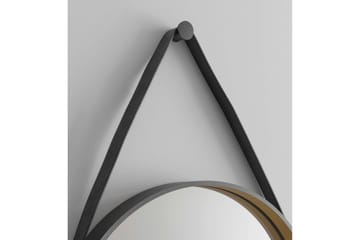 Djupqvior Spegel 55x55 cm Rund - Svart/Guld - Inredning - Badrumsinredning - Badrumsspegel