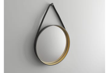 Djupqvior Spegel 55x55 cm Rund - Svart/Guld - Inredning - Badrumsinredning - Badrumsspegel