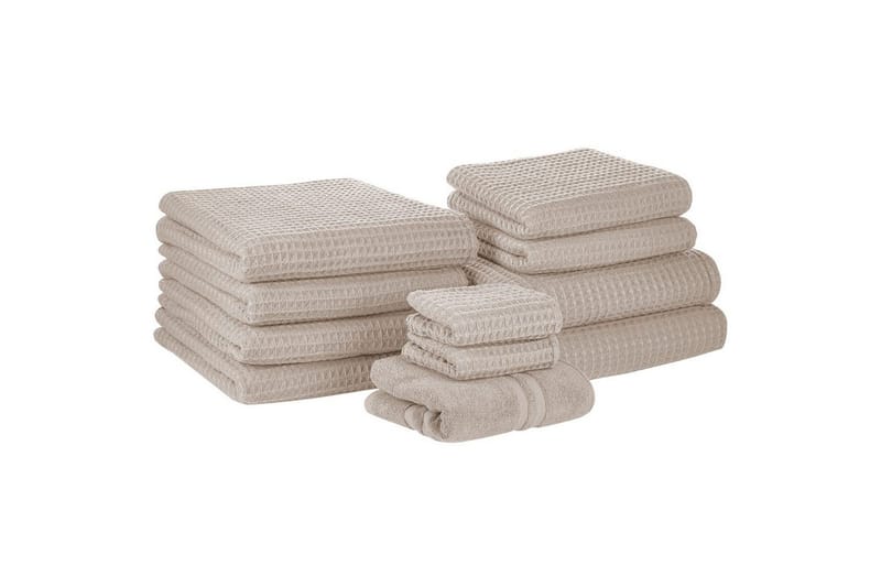 Handduk Areora set om 11 Beige - Beige - Textil & mattor - Badrumstextil - Handdukar
