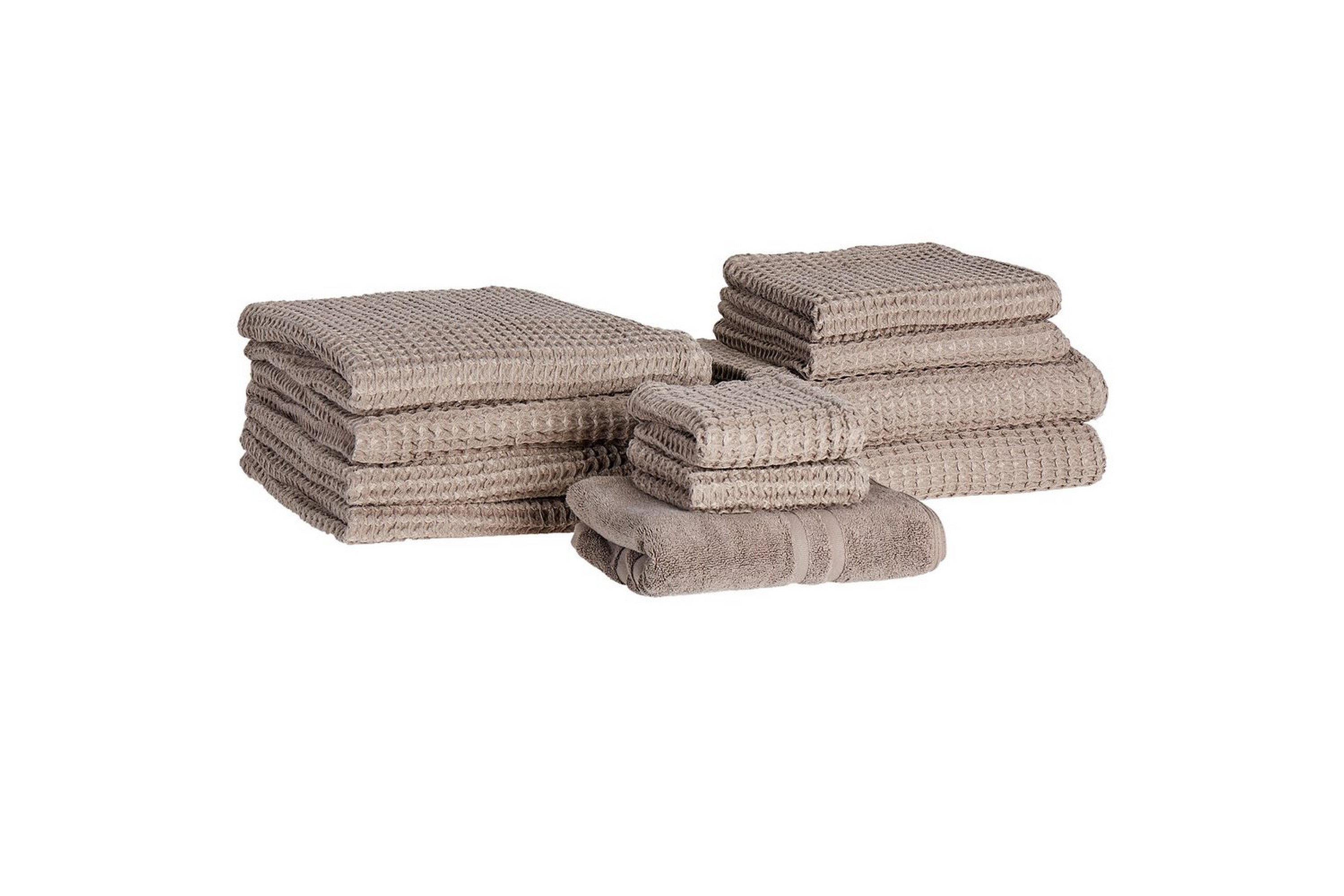 Handduk Areora set om 11 Taupe Taupe