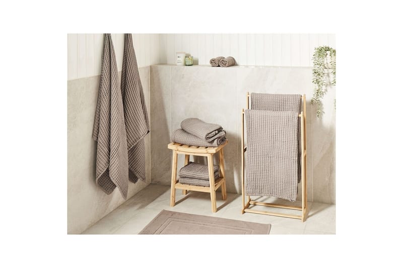 Handduk Areora set om 11 Taupe - Taupe - Inredning - Badrumsinredning - Handdukshållare
