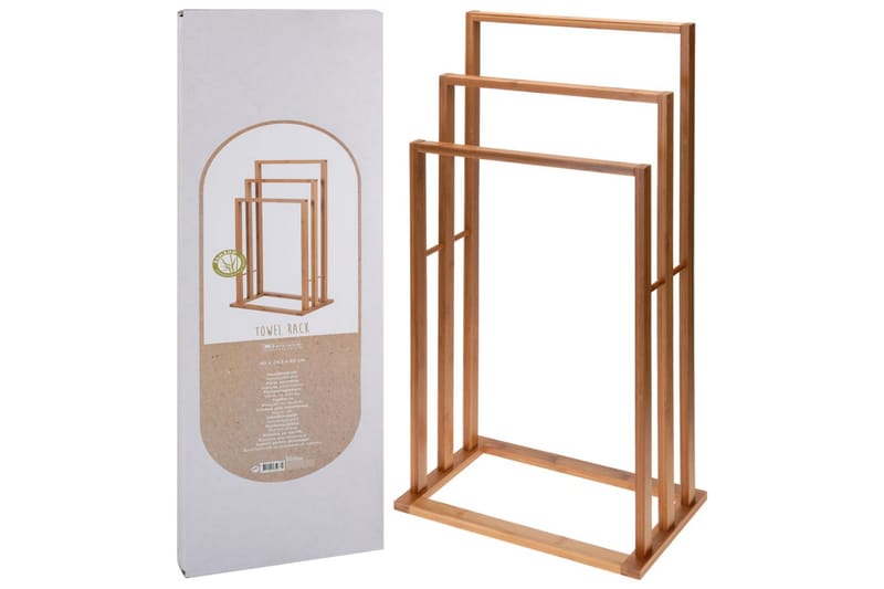 Bathroom Solutions Handdukshängare bambu m. 3 stänger - Handdukshållare