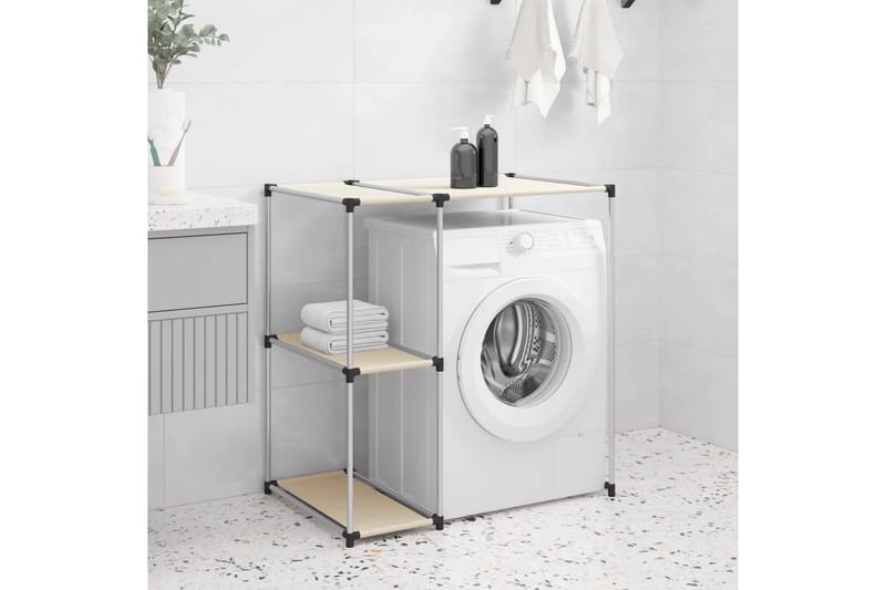 beBasic Hylla för tvättmaskin gräddvit 87x55x90,5 cm järn - Kräm - Handdukshållare