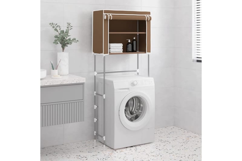 beBasic Hylla för tvättmaskin med 2 hyllplan brun 71x29,5x170,5 cm järn - Brown - Handdukshållare
