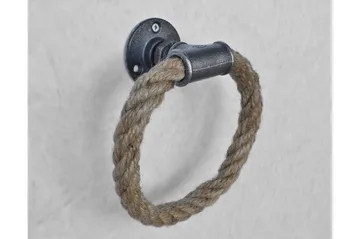 Evila Handdukshängare Rep - Svart - Inredning - Badrumsinredning - Handdukshållare