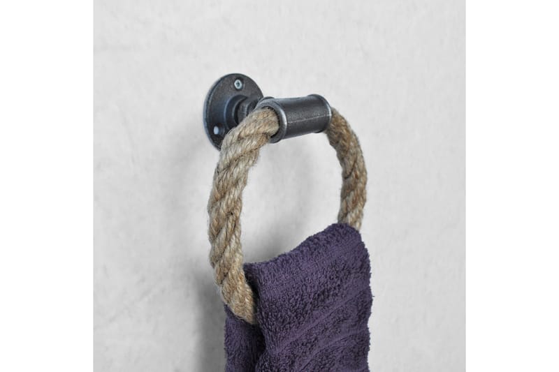 Evila Handdukshängare Rep - Svart - Inredning - Badrumsinredning - Handdukshållare