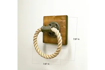 Evila Handdukshängare Rep/Trä - Svart|Brun - Inredning - Badrumsinredning - Handdukshållare