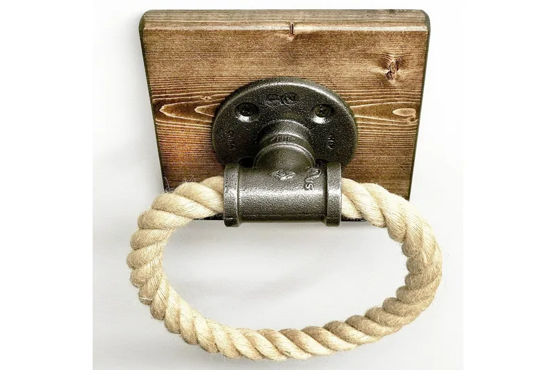 Evila Handdukshängare Rep/Trä - Svart|Brun - Inredning - Badrumsinredning - Handdukshållare