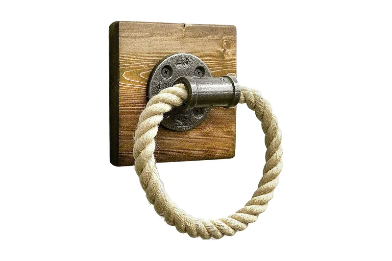 Evila Handdukshängare Rep/Trä - Svart|Brun - Inredning - Badrumsinredning - Handdukshållare