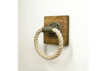 Evila Handdukshängare Rep/Trä - Svart|Brun - Inredning - Badrumsinredning - Handdukshållare