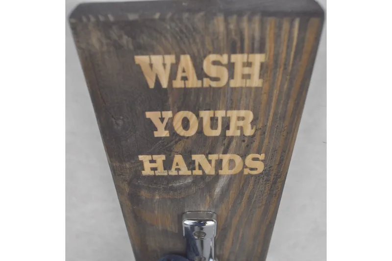 Evila Handdukshängare Wash Your Hands' - Trä - Inredning - Badrumsinredning - Handdukshållare