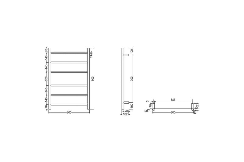 Handdukstork FAS 600 - Svart - Handdukstork el