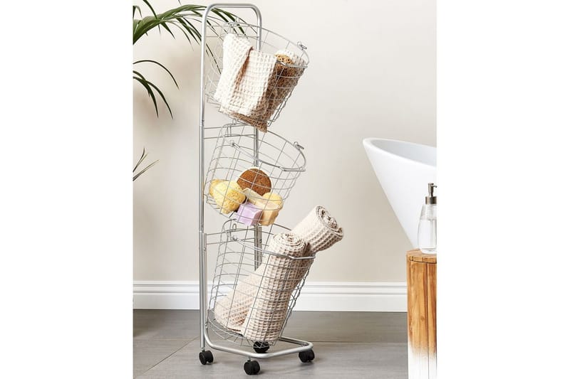 Korg Ayapal Silver - Silver - Inredning - Badrumsinredning - Rullvagn badrum