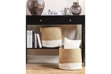 Korg Bulanik set om 2 Beige, Natur, Vit - Beige, Natur, Vit - Inredning - Badrumsinredning - Duschhylla & duschkorg