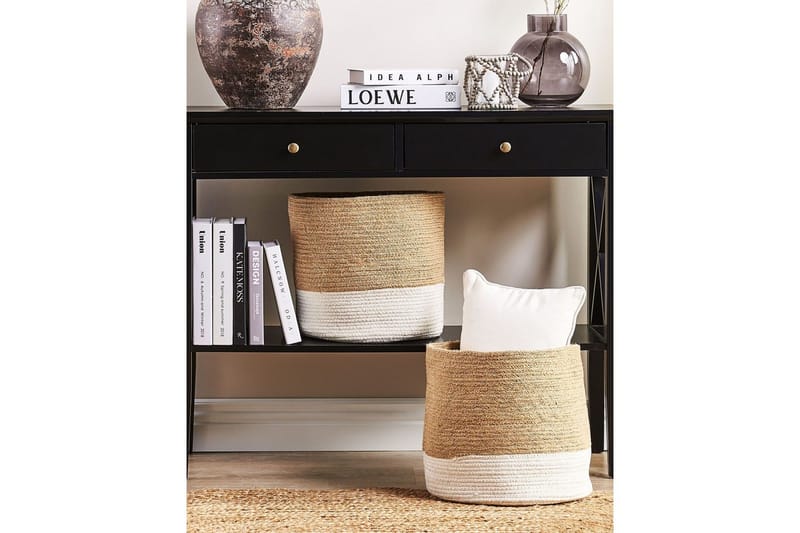 Korg Bulanik set om 2 Beige, Natur, Vit - Beige, Natur, Vit - Inredning - Badrumsinredning - Duschhylla & duschkorg