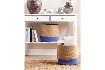 Korg Bulanik set om 2 Beige, naturlig, lila - Beige, naturlig, lila - Förvaring - Småförvaring - Förvaringskorg - Flätad korg & rottingkorg