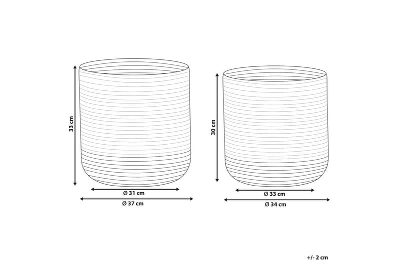 Korg Bulanik set om 2 Beige, naturlig, lila - Beige, naturlig, lila - Förvaring - Småförvaring - Förvaringskorg - Flätad korg & rottingkorg