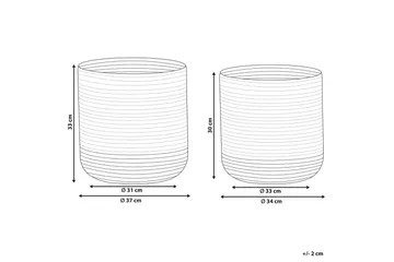 Korg Bulanik set om 2 Beige, naturlig, lila - Beige, naturlig, lila - Förvaring - Småförvaring - Förvaringskorg - Flätad korg & rottingkorg