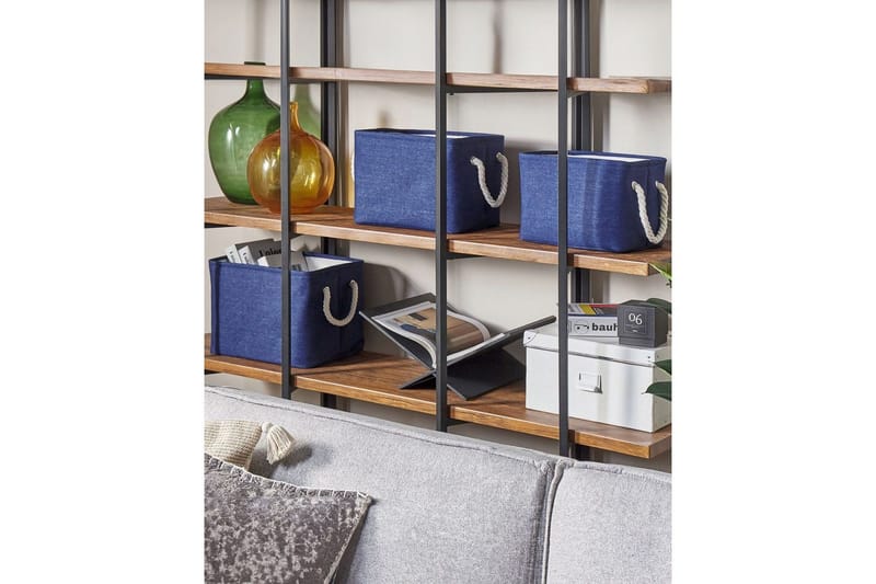 Korg Darqab set om 3 Blå, Vit - Blå, Vit - Förvaring - Småförvaring - Förvaringskorg - Flätad korg & rottingkorg