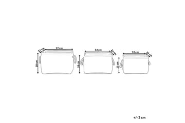 Korg Darqab set om 3 Grön, Vit - Grön, Vit - Förvaring - Småförvaring - Förvaringskorg - Flätad korg & rottingkorg