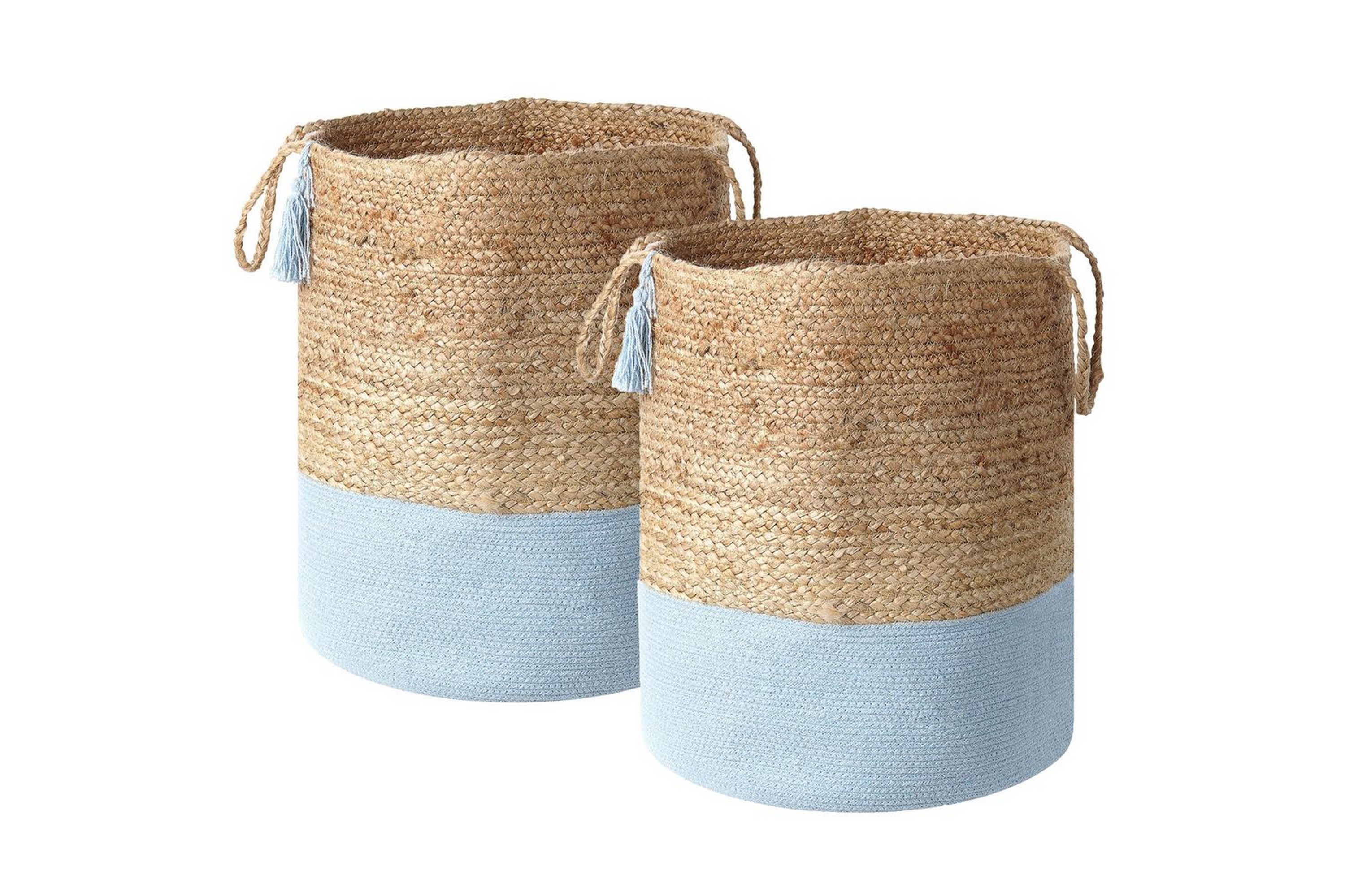 Korg Gajar set om 2 Beige, blåBeige, blå
