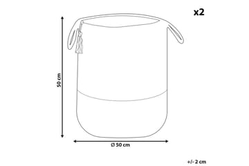 Korg Gajar set om 2 Beige, marinblå - Beige, marinblå - Förvaring - Småförvaring - Förvaringskorg - Flätad korg & rottingkorg