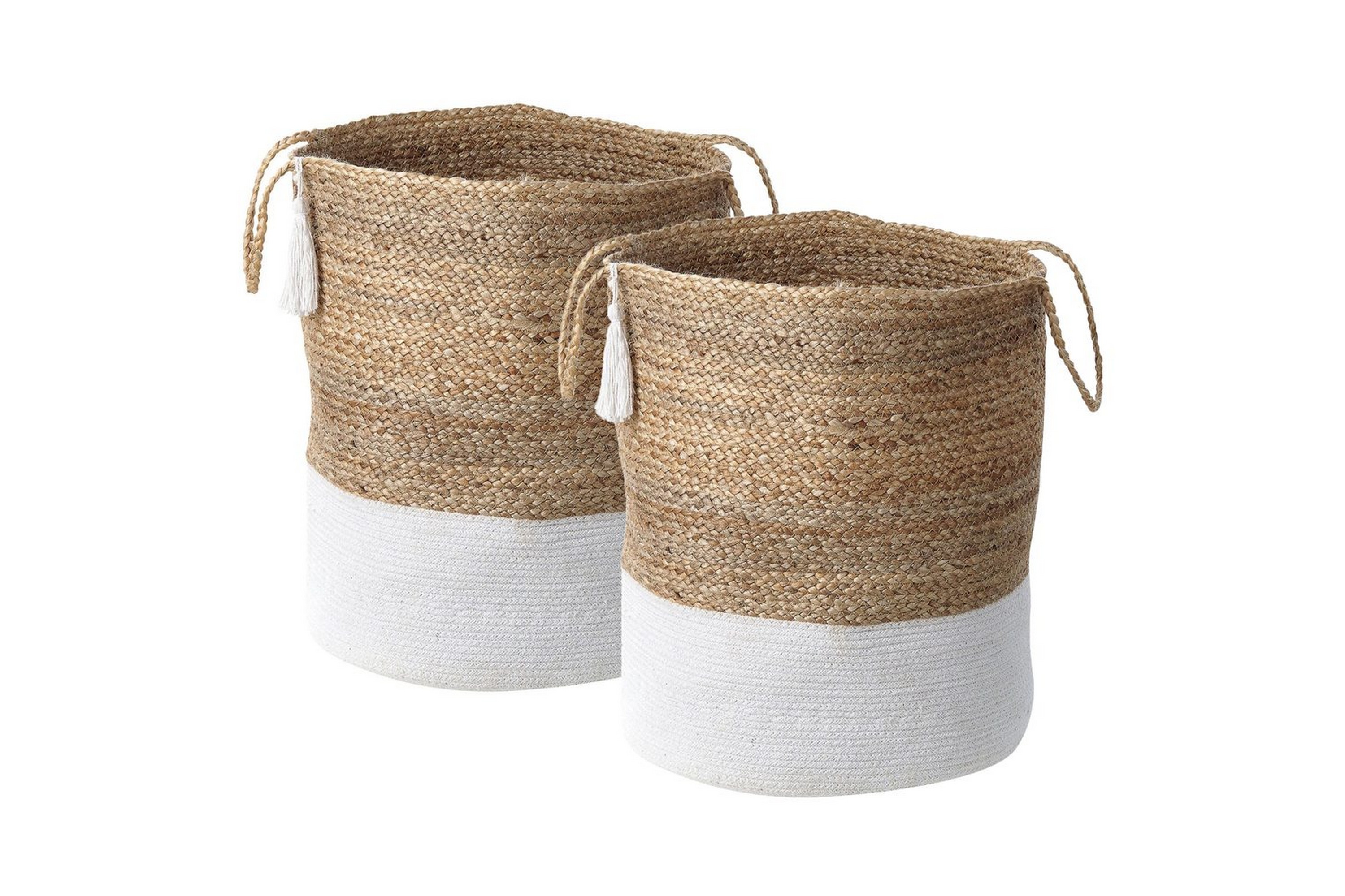 Korg Gajar set om 2 Beige, vit Beige, vit