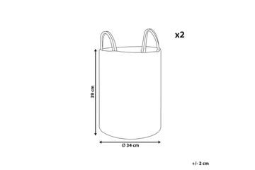 Korg Saryk set om 2 Grå - Grå - Inredning - Badrumsinredning - Duschhylla & duschkorg