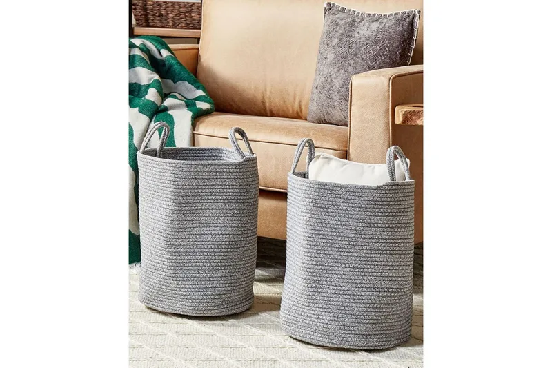 Korg Saryk set om 2 Grå - Grå - Inredning - Badrumsinredning - Duschhylla & duschkorg