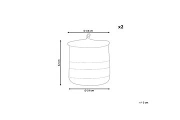 Korg Silopi set om 2 Beige, Orange - Beige, Orange - Förvaring - Småförvaring - Förvaringskorg - Flätad korg & rottingkorg