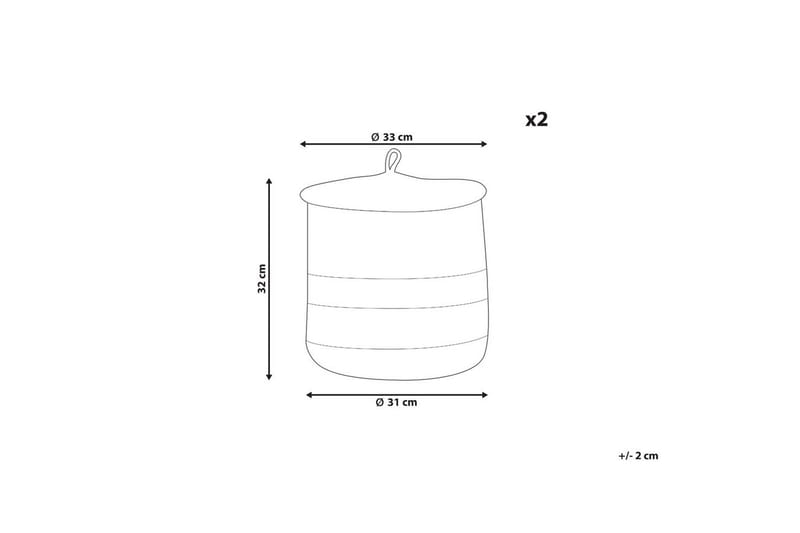 Korg Silopi set om 2 Beige, Orange - Beige, Orange - Förvaring - Småförvaring - Förvaringskorg - Flätad korg & rottingkorg