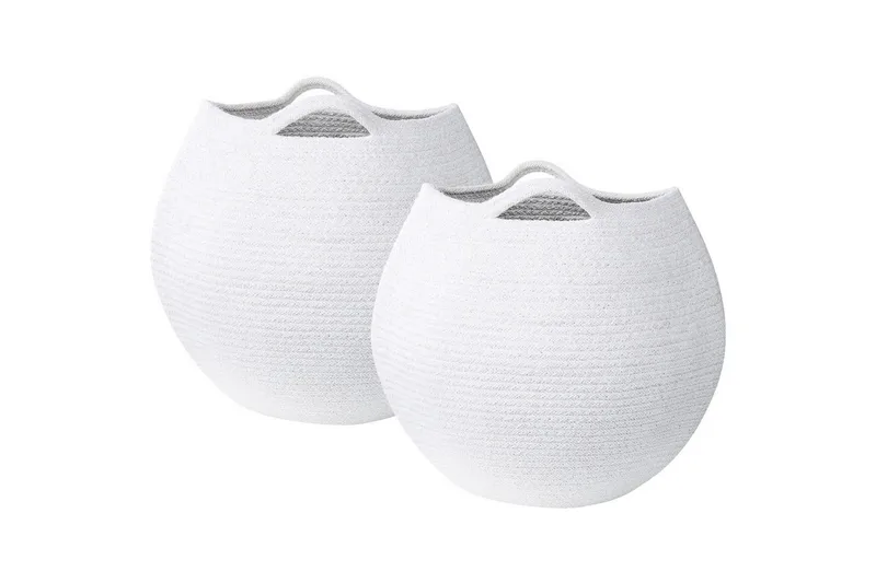 Korg Panjgur set om 2 Vit - Vit - Förvaring - Småförvaring - Förvaringskorg - Flätad korg & rottingkorg