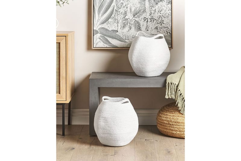 Korg Panjgur set om 2 Vit - Vit - Förvaring - Småförvaring - Förvaringskorg - Flätad korg & rottingkorg