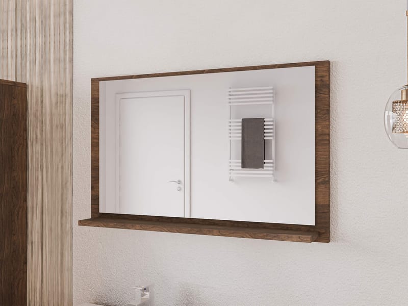 Merlinor Väggspegel 80 cm - mörkbrun - Inredning - Badrumsinredning - Badrumsspegel