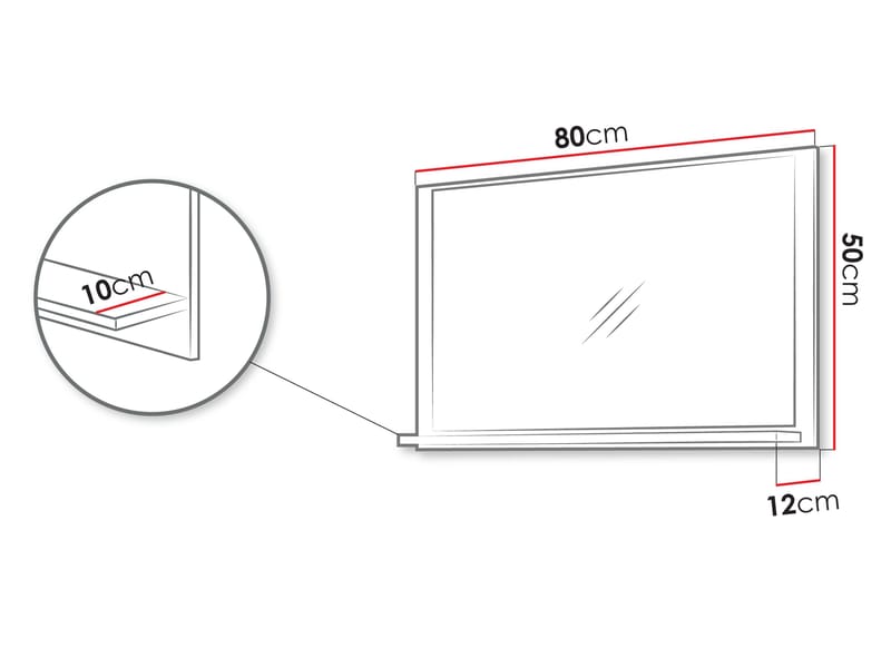Merlinor Väggspegel 80 cm - svart - Inredning - Badrumsinredning - Badrumsspegel