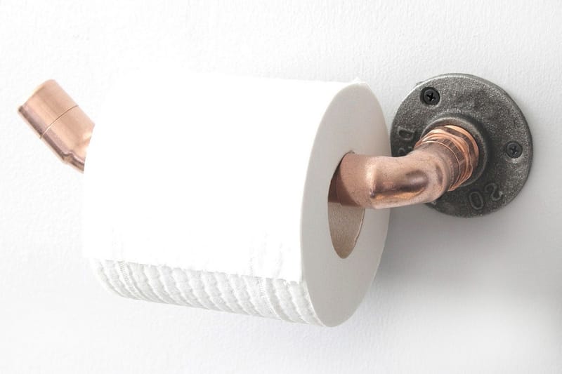Toalettpappershållare 6x16 cm - Roséguld - Toalettpappershållare
